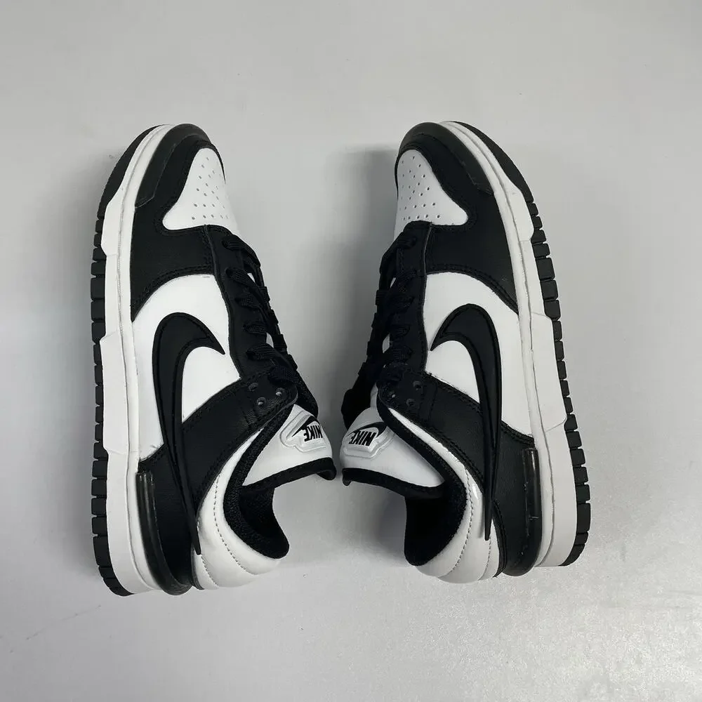 Nike Wmns Dunk Low Twist Panda DZ2794 001 Size 5 Women Black White Leather Shoe
